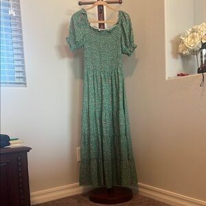 Floral Green Maxi Dress